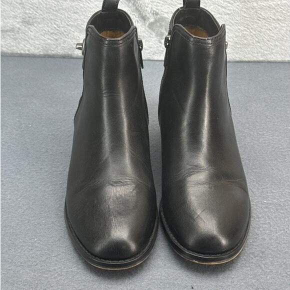 Coach Black Leather Silver Toggle Side Zip Ankle Boot Women 7 - Picture 2 of 8
